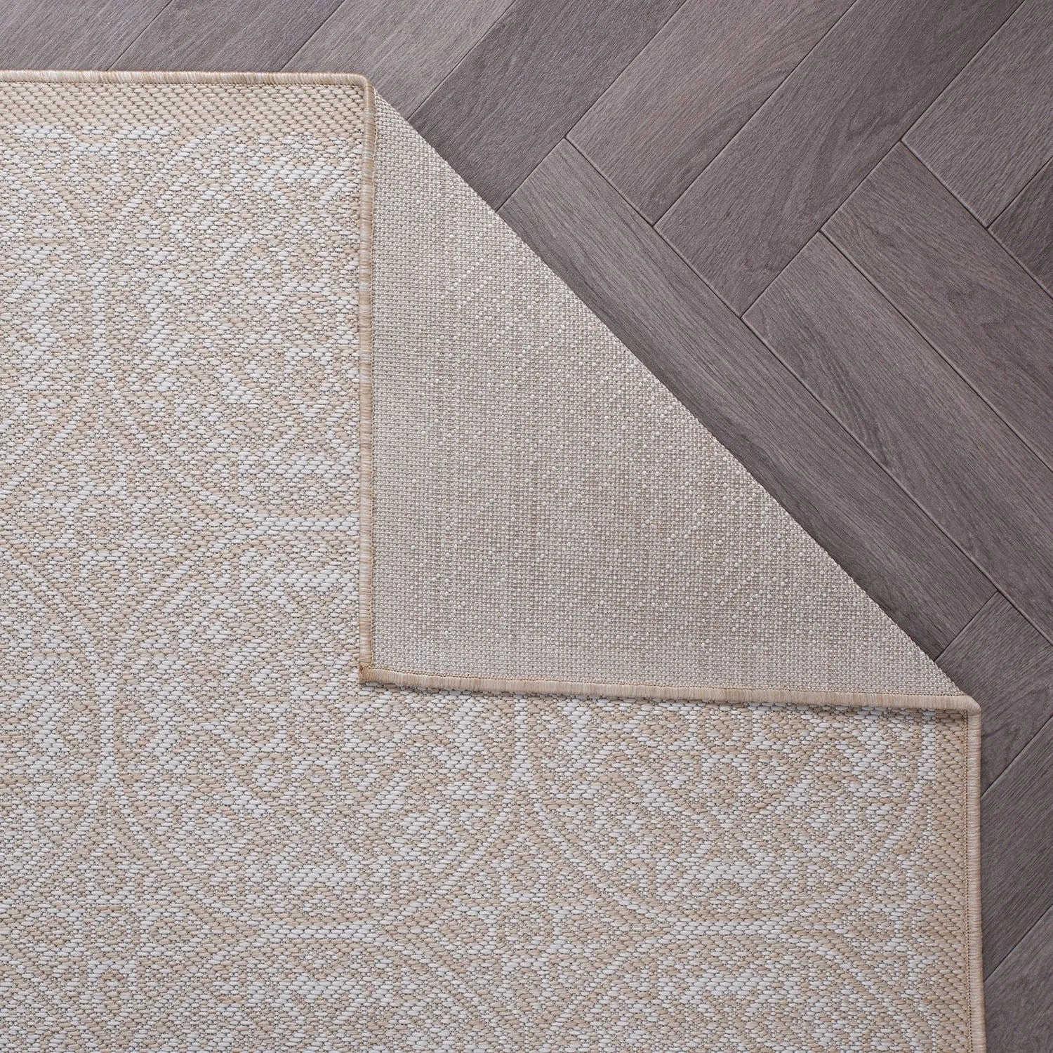 World Rug Gallery Transitional Floral Circles Textured Flat Weave Indoor/Outdoor Area Rug