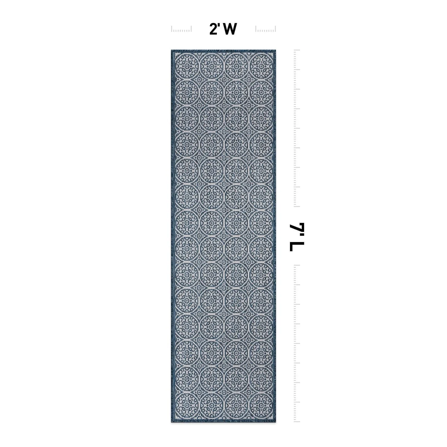 World Rug Gallery Transitional Floral Circles Textured Flat Weave Indoor/Outdoor Area Rug