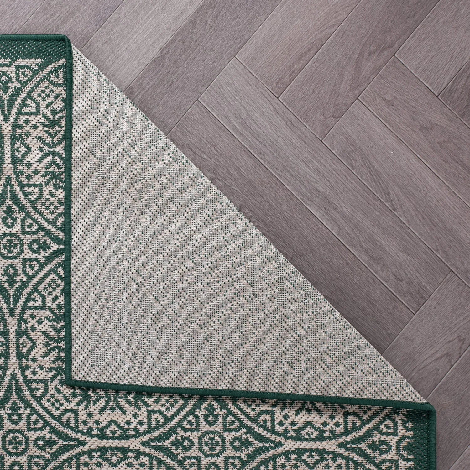 World Rug Gallery Transitional Floral Circles Textured Flat Weave Indoor/Outdoor Area Rug