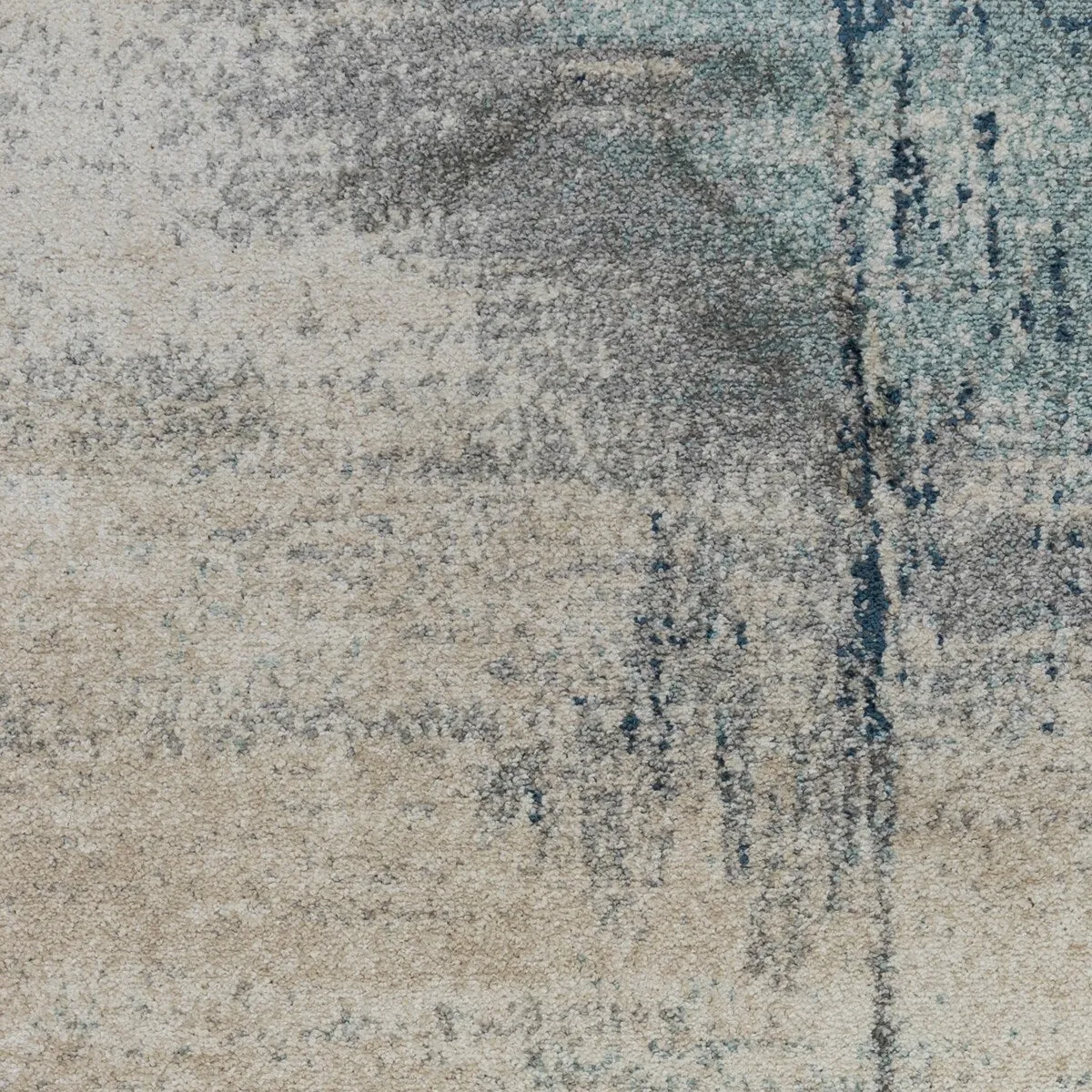 Yamanu Bern Dark Blue Abstract Polyester Area Rug